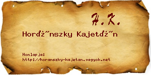 Horánszky Kajetán névjegykártya